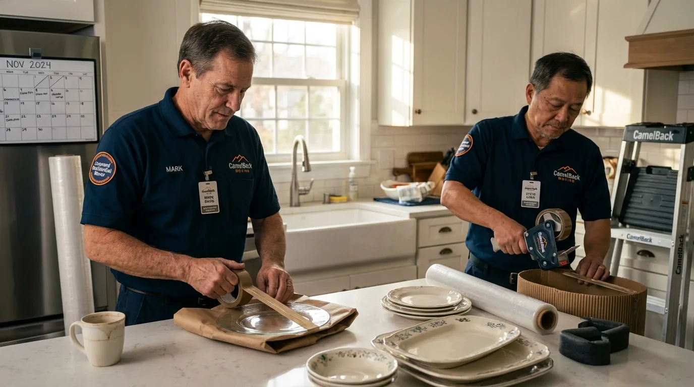 Professional crew packing kitchen dishware in Ronan, MT